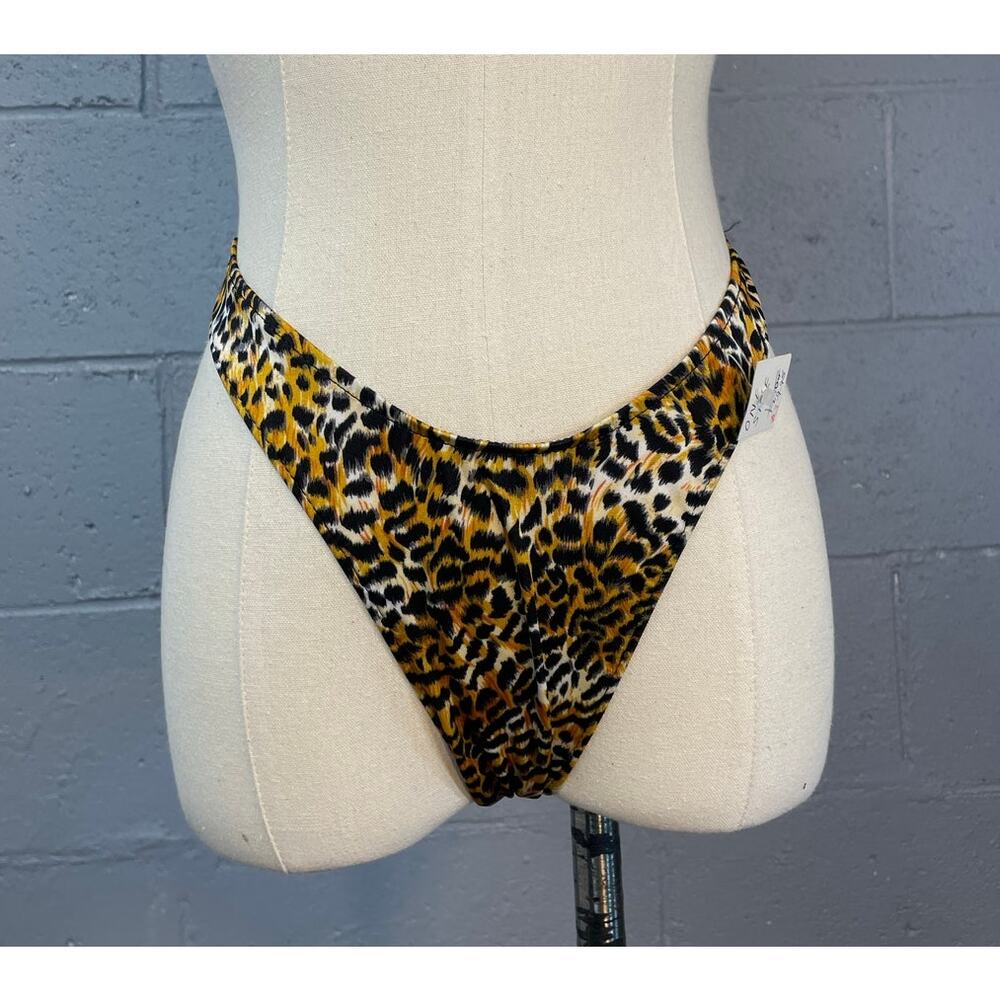 Men's Unisex Leopard Cheetah Print Stretchy Thong Underwear One Size Deadstock